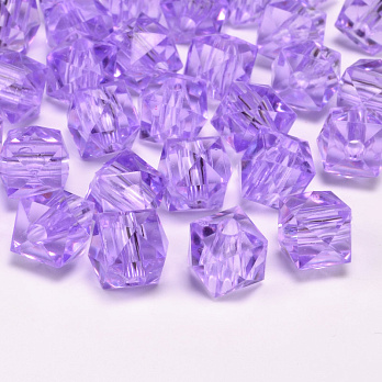 Намистини акрилові, Куб гранований, 10х9 мм, Бузкові (BUS-054563)