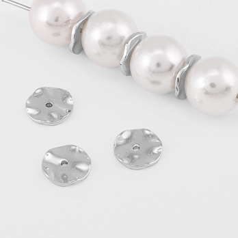 Бусина-разделитель, 8 мм, Латунь с покрытием Родий (BUS-055907)