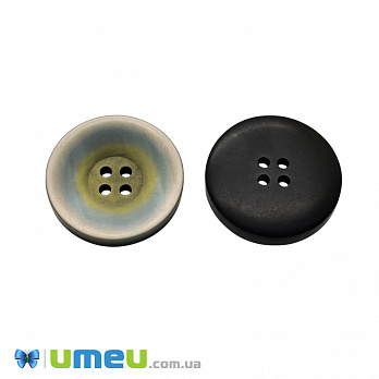 Гудзик пластиковий Круглий, 28 мм, Сіра (PUG-046527)