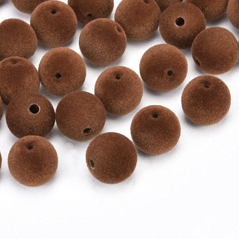 Намистина оксамитова, Кругла, 10 мм, Коричнева (BUS-060184)