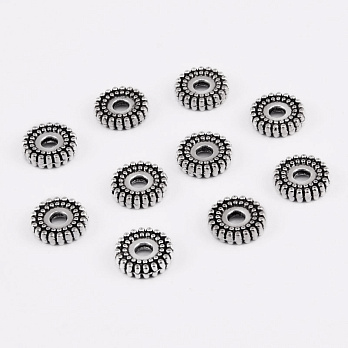 Намистини-розділювачі мет., 7,3х2 мм, Античне срібло (BUS-055348)