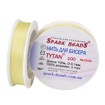 Нить для бисера Титан 100, Желтая светлая №2505, 100 м (MUL-061359)