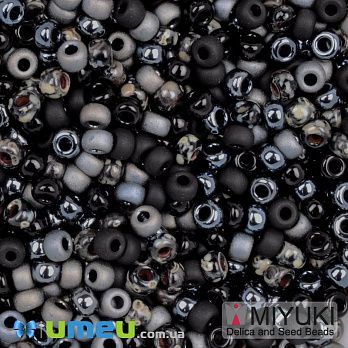 Бісер японський Miyuki круглий RR 8/0 №mix102, Чорний (BIS-049835)
