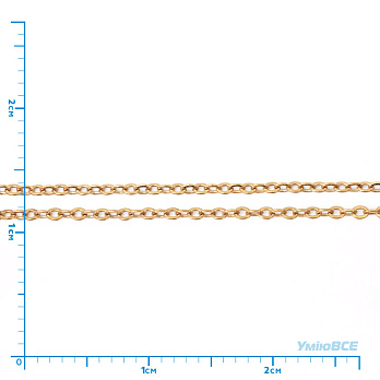 Цепь из нержавеющей стали, Золото, 1,2х1,2 мм (ZEP-062527)