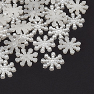 Кабошони пластикові, Сніжинки, 14 мм, Білі (KAB-060895)