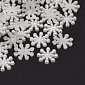 Кабошони пластикові, Сніжинки, 14 мм, Білі (KAB-060895)