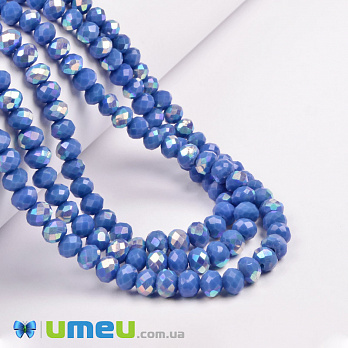 Бусины рондели, 6х5 мм, Синие (BUS-049343)