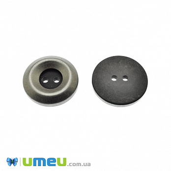 Пуговица пластиковая Круглая, 28 мм, Серая (PUG-046627)