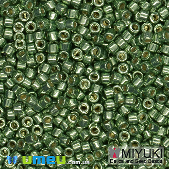 Бисер японский Miyuki Delica 11/0 DB1845, Duracoat Galvanized, Зеленый (BIS-045487)