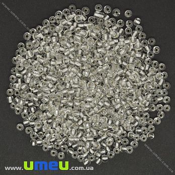 Бісер китайський великий, 6/0, Сріблястий блискучий (якість люкс), 4 мм (BIS-033702)