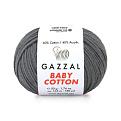 Пряжа Gazzal Baby Cotton №3450, 50 г, 165 м, Сіра (YAR-062518)