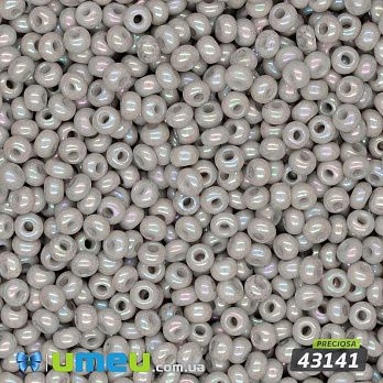 Бісер чеський №577/43141, Сірий райдужний, Перламутровий, 10/0 (BIS-043976)