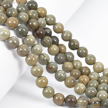 Намистини Яшма срібнолиста, Натур. камінь, 8,5 мм, Круглі (BUS-058029)