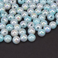 Намистини пластикові градієнтні, Круглі, 6 мм, Блакитні (BUS-059553)