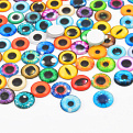 Кабошоны стеклянные с принтом Глаз, 12 мм, Круглые, Микс (KAB-057891)