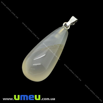 Подвеска Капля из натурального камня, Агат, 34х10 мм (POD-020865)