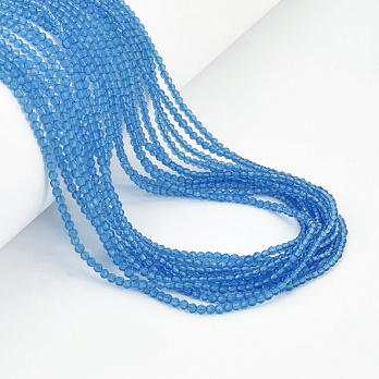 Бусины круглые граненые, 2 мм, Голубые (BUS-057358)