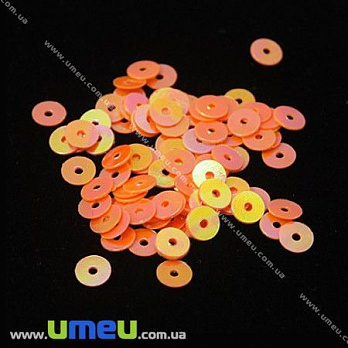 Пайетки Китай круглые, 4 мм, Оранжевые AB, 5 г (PAI-013103)