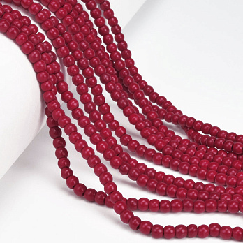 Намистини Бірюза пофарбована, Синт. камінь, 4 мм, Круглі (BUS-057173)