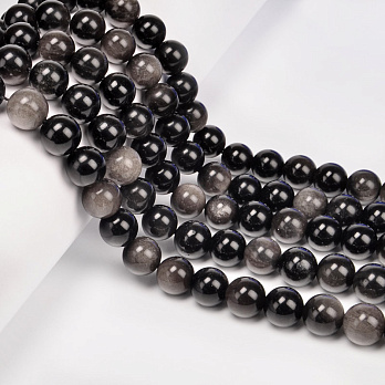 Намистини Обсидіан чорний, Натур. камінь, 10 мм, Круглі (BUS-053988)