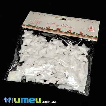 Декоративные пенопластовые звёздочки в глиттере, 2 см (DEC-039541)