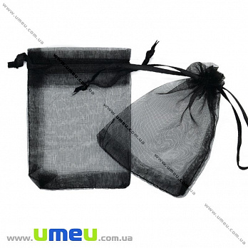 Подарочная упаковка из органзы, 7х9 см, Черная, 1 шт (UPK-012377)
