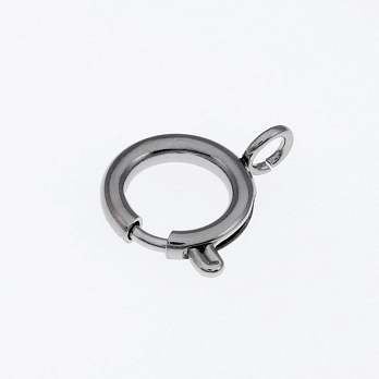 Замок-карабін круглий із нерж. сталі, 12 мм, Темне срібло (STL-055597)
