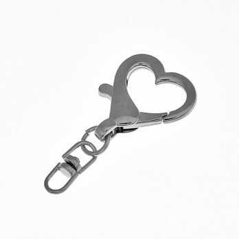 Замок для ключів Серце, Темне срібло, 43х22 мм (OSN-059402)
