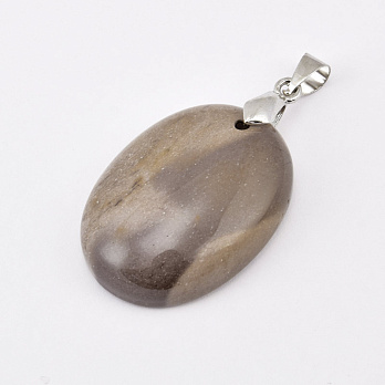 Підвіска Овал, Натур. камінь Мукаїт, 30х22 мм (POD-058736)