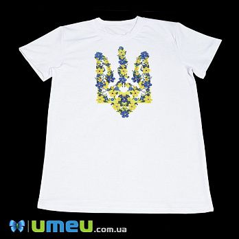 Футболка жіноча з принтом під вишивку Ф16, Розмір XL, Біла (UPK-048195)