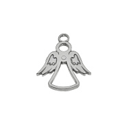Підвіска з нерж. сталі Янголятко, 23х19 мм, Темне срібло (STL-059179)
