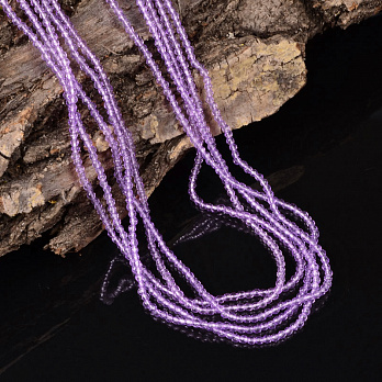 Бусины Аметист, Натур. камень, 2,5 мм, Круглые граненые (BUS-040888)