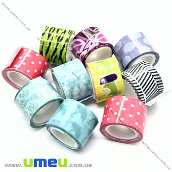 Декоративний скотч, Мікс, 12 мм (DIF-018136)