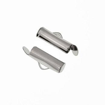 Зажимы круглые из нерж. стали, 213х6х4 мм, Темное серебро (ZAG-060894)