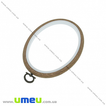 П'яльці-рамка овальні пластикові DMC, 14х10 см, Коричневі (MUL-035059)