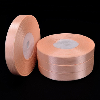 Атласная лента, 12 мм, Персиковая (LEN-052740)