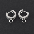Серьги-кольца Huggie из нерж. стали, 14,5х11х4 мм, Светлое серебро (STL-060000)