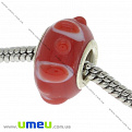 Бусина PANDORA Lampwork, 16х9 мм, Красная, Серебро, 1 шт (BUS-006455)