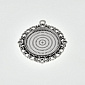 Основа кругла ажурна, 43х38 мм, 25 мм, Античне срібло (OSN-059468)