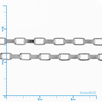 Цепь из нержавеющей стали, 2 мм, Темное серебро (ZEP-055334)