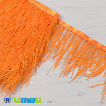 Перья страуса на ленте, 8-10 см, Оранжевые (PER-040285)