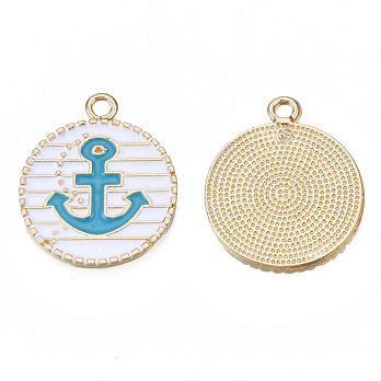 Подвеска метал. Круглая с якорем, 24х20 мм, Светлое золото (POD-053725)