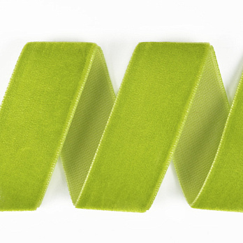 Лента бархатная, 25 мм, Салатовая (LEN-061119)