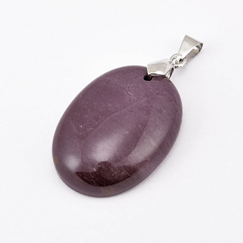 Підвіска Овал, Натур. камінь Мукаїт, 30х22 мм (POD-058733)