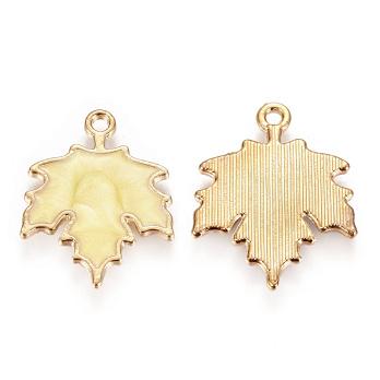 Підвіска метал. Кленовий лист жовтий, 24х19 мм, Золото (POD-053845)