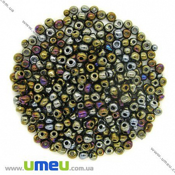 Бисер китайский крупный, 6/0, Ирис коричневый перламутровый, 4 мм (BIS-003533)