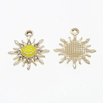 Подвеска метал. Солнышко-смайлик, 22,5х19,5 мм, Светлое золото (POD-054740)
