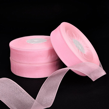 Лента из органзы, 20 мм, Розовая (LEN-054916)