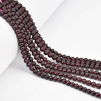 Бусины Гранат, Натур. камень, 4,5 мм, Круглые, 19 см (BUS-058084)