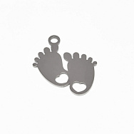 Подвеска из нерж. стали Ножки, 26х21 мм, Темное серебро (STL-059183)